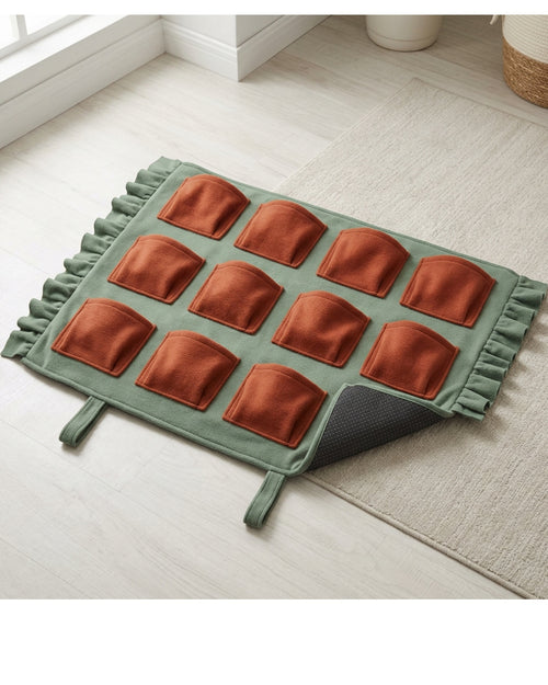 Jmyvp Fleece Treat-Pocket Activity Mat 70 x 50 cm Sage Rust - Lifestyle view