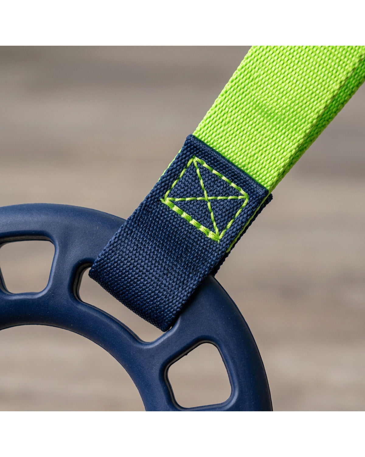 Jmyvp Lattice TPR Tug Ring with Two Webbing Handles Navy Lime - Detail view