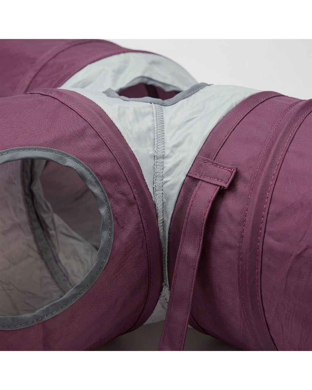 Jmyvp Three-Way Collapsible Cat Tunnel with Two Windows Plum Gray - Detail view