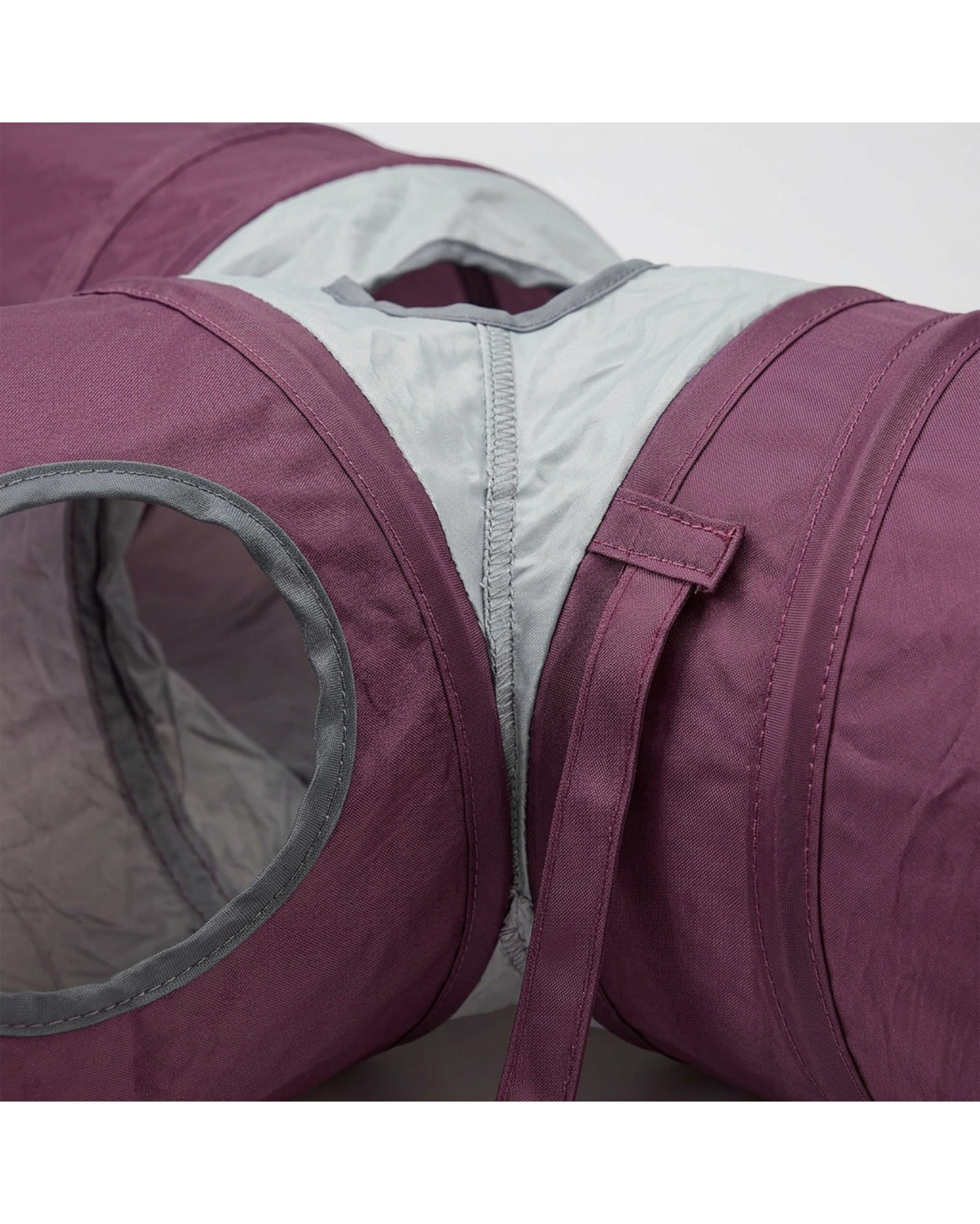 Jmyvp Three-Way Collapsible Cat Tunnel with Two Windows Plum Gray - Detail view