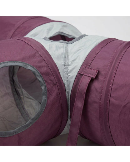 Jmyvp Three-Way Collapsible Cat Tunnel with Two Windows Plum Gray - Detail view